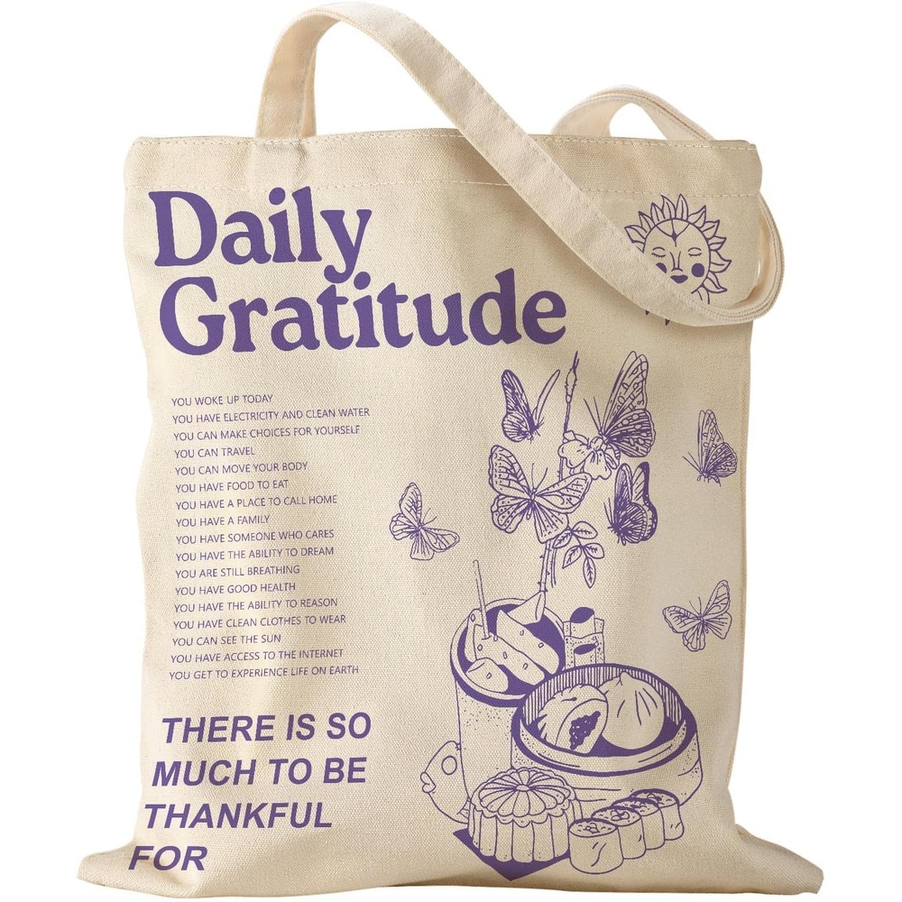 image:imageMiss Adola Aesthetic Canvas Tote Bag Reusable Shoulder Tote Bag for Women Lady Casual Vacation Shopping Work GymInspirational Quote