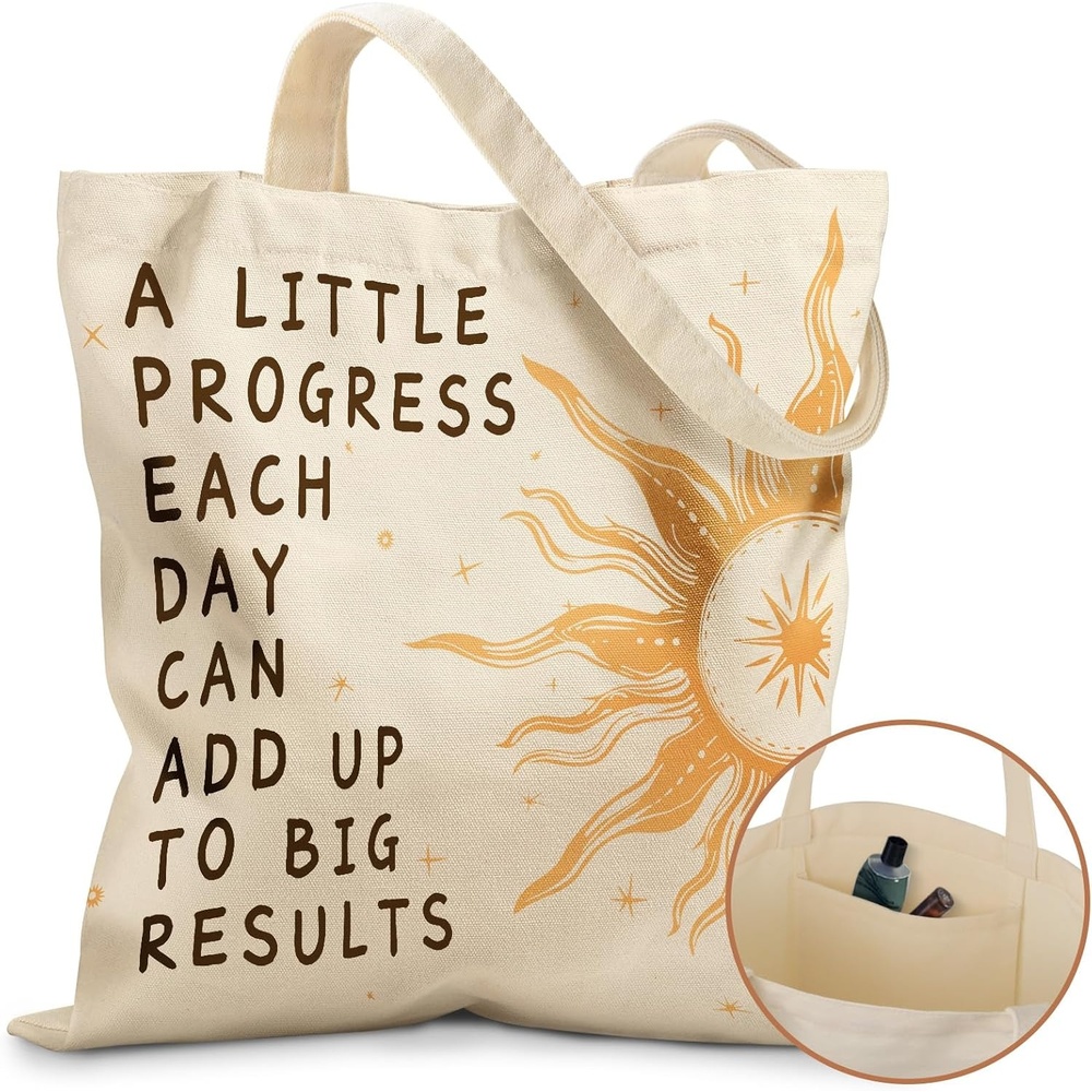 image:imageMiss Adola Canvas Tote Bag with Pockets Aesthetic Reusable Totes for Women Ladies Cute Printed Cloths Canvas Shoulder BagSun Letter