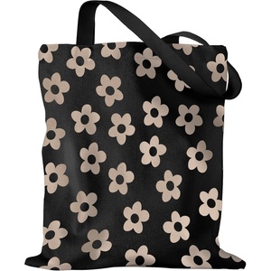 image:imageMiss Adola Aesthetic Canvas Tote Bag  Reusable Shoulder Tote Bag for Women Lady Casual Vacation Shopping Work GymCute Flowers