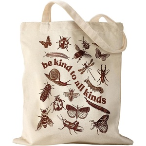 image:imageMiss Adola Aesthetic Canvas Tote Bag for Women  Sturdy Cloth Cotton Totes Bag with Pattern Shoulder BagKind Kuncong