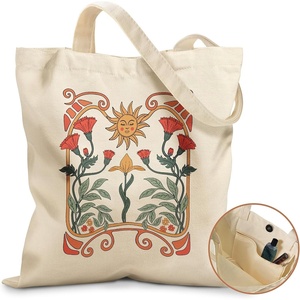 image:imageMiss Adola Aesthetic Tote Bag for Girls  with Magnetic Buckle and Zipper Inner Pocket for Women Lady Canvas Cotton Tote BagSun Leaf