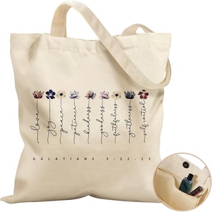 image:imageMiss Adola Aesthetic Tote Bag for Women with Magnetic Buckle and Zipper Inner Pocket Cloth Cotton Canvas Tote BagsWash Ink