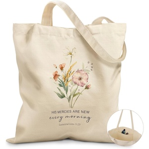 image:imageMiss Adola Canvas Tote Bag with Pockets  Aesthetic Reusable Totes for Women Ladies Cute Printed Cloths Canvas Shoulder BagMercies Flower