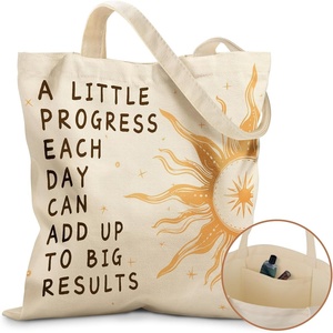 image:imageMiss Adola Canvas Tote Bag with Pockets  Aesthetic Reusable Totes for Women Ladies Cute Printed Cloths Canvas Shoulder BagSun Letter