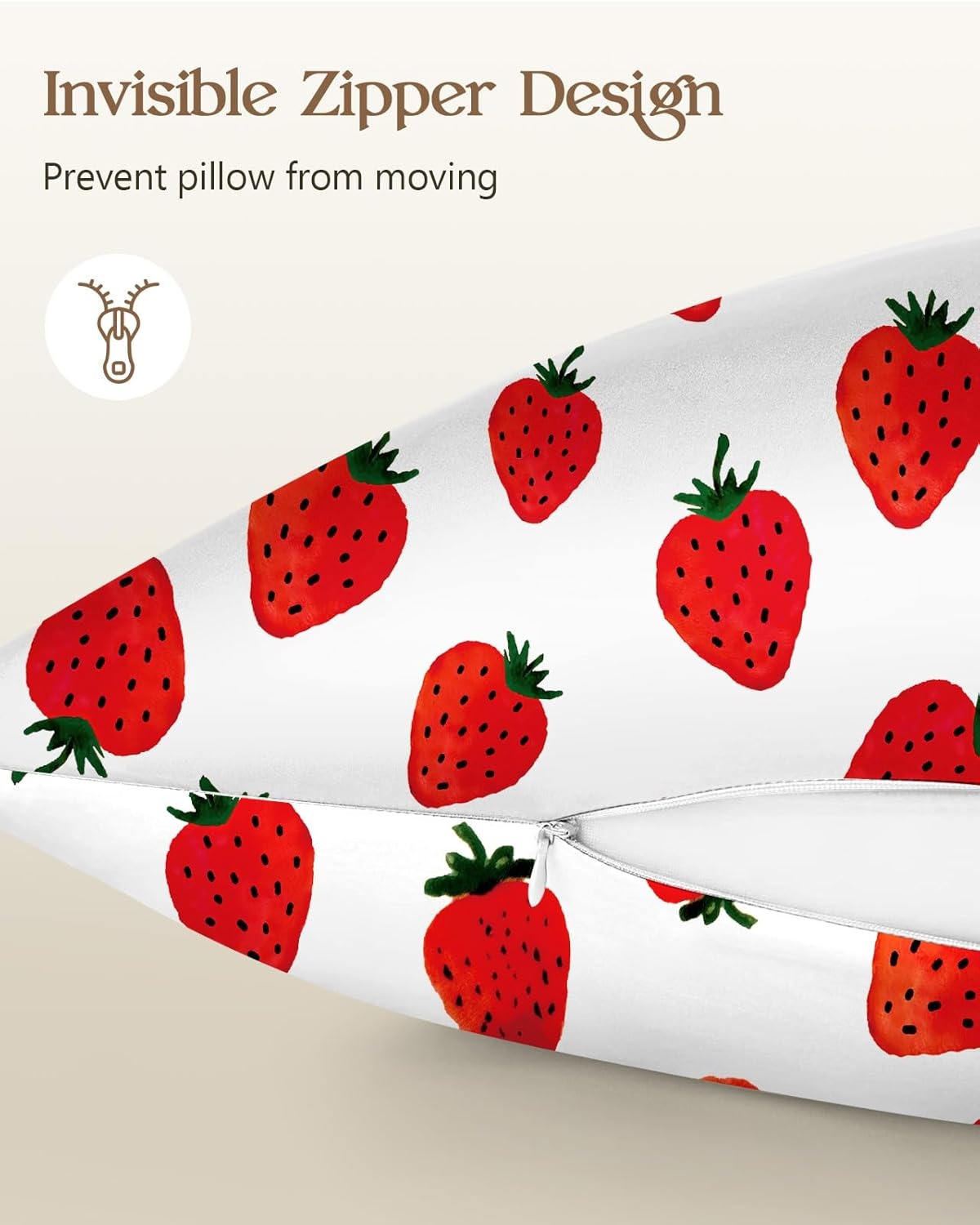 image:imageMiss Adola 2 Pack Mulberry Silk Pillowcase for Hair and Skin Standard Size 20 x 26 Inches with Hidden Zipper Watercolor Strawberry 19 Momme Soft Sleeping Silk Pillow Case for Women MomsWatercolor Strawberry