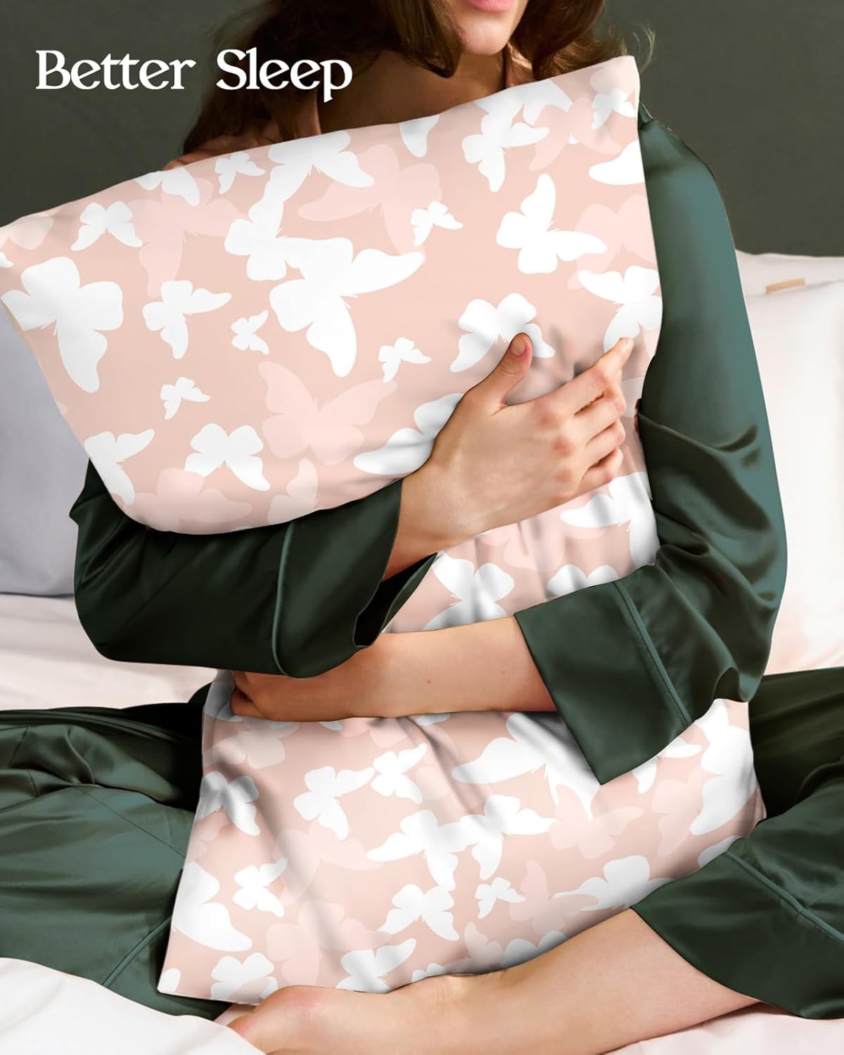 image:imageMiss Adola 2 Pack Mulberry Silk Pillowcase for Hair and Skin Standard Size 20 x 26 Inches with Hidden Zipper Watercolor Strawberry 19 Momme Soft Sleeping Silk Pillow Case for Women MomsPk Butterfly