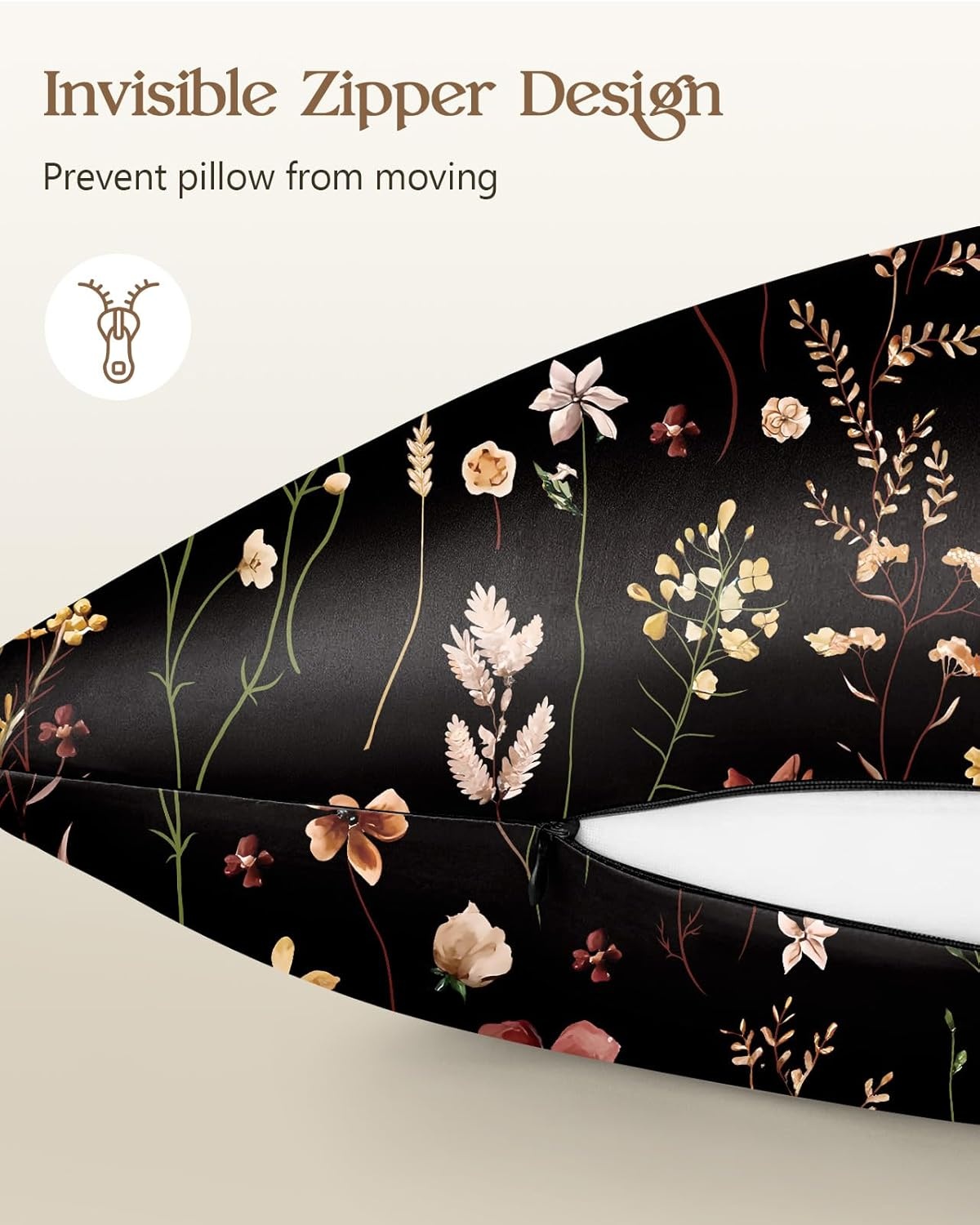 image:imageMiss Adola 2 Pack Mulberry Silk Pillowcase for Hair and Skin Standard Size 20 x 26 Inches with Hidden Zipper Watercolor Strawberry 19 Momme Soft Sleeping Silk Pillow Case for Women MomsBk Grow Flower