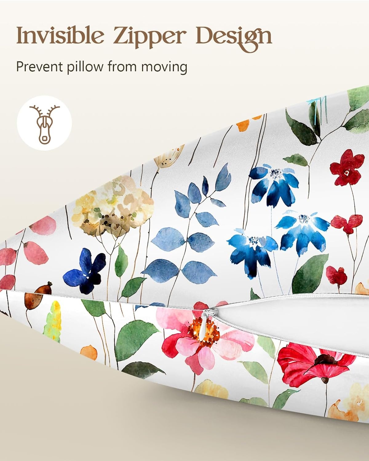 image:imageMiss Adola 2 Pack Mulberry Silk Pillowcase for Hair and Skin Standard Size 20 x 26 Inches with Hidden Zipper Watercolor Strawberry 19 Momme Soft Sleeping Silk Pillow Case for Women MomsWatercolor Flower