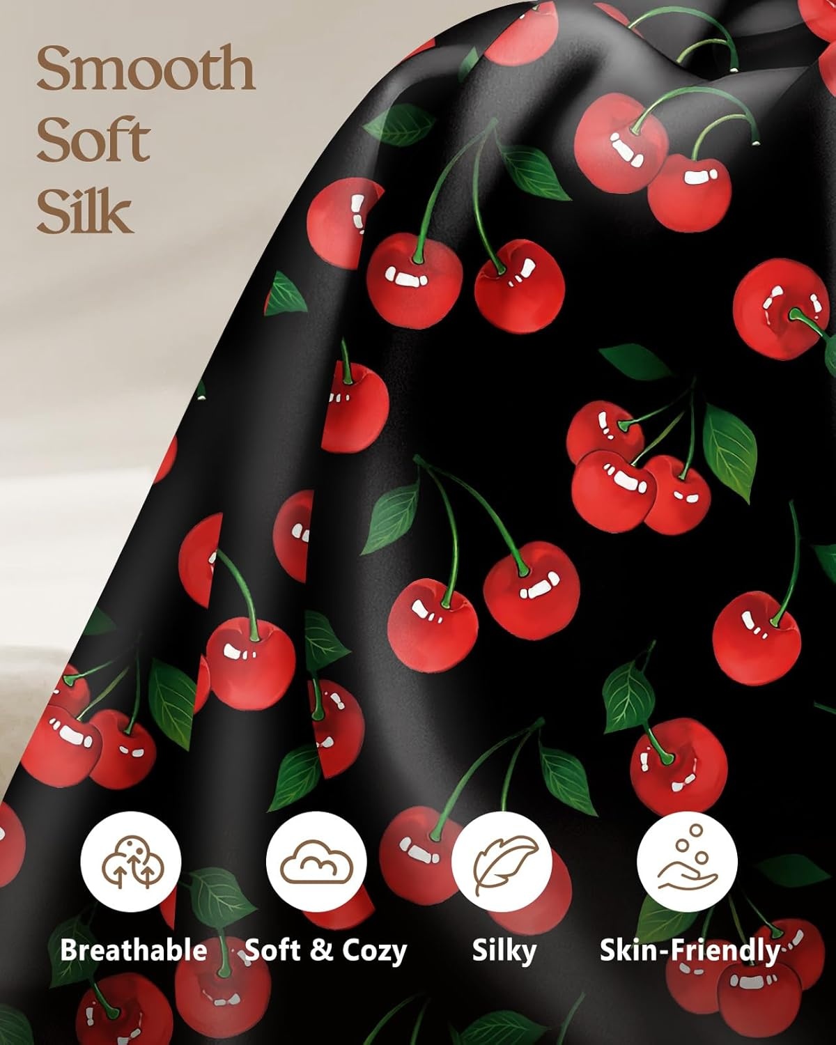 image:imageMiss Adola 2 Pack Mulberry Silk Pillowcase for Hair and Skin Standard Size 20 x 26 Inches with Hidden Zipper Watercolor Strawberry 19 Momme Soft Sleeping Silk Pillow Case for Women MomsShiny Cherry