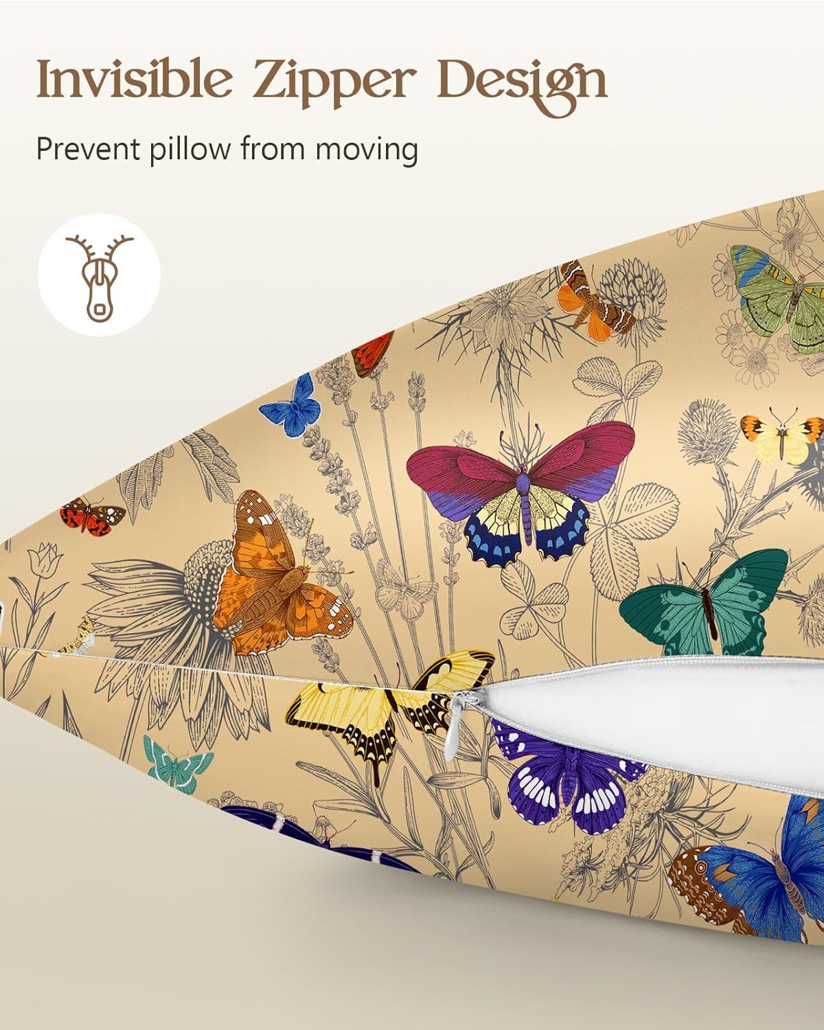image:imageMiss Adola 2 Pack Mulberry Silk Pillowcase for Hair and Skin Standard Size 20 x 26 Inches with Hidden Zipper Watercolor Strawberry 19 Momme Soft Sleeping Silk Pillow Case for Women MomsLine Butterfly