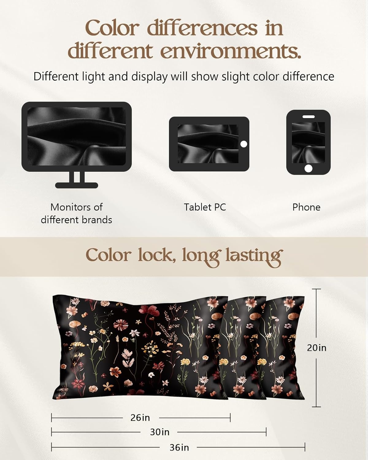 image:imageMiss Adola 2 Pack Mulberry Silk Pillowcase for Hair and Skin Standard Size 20 x 26 Inches with Hidden Zipper Watercolor Strawberry 19 Momme Soft Sleeping Silk Pillow Case for Women MomsBk Grow Flower
