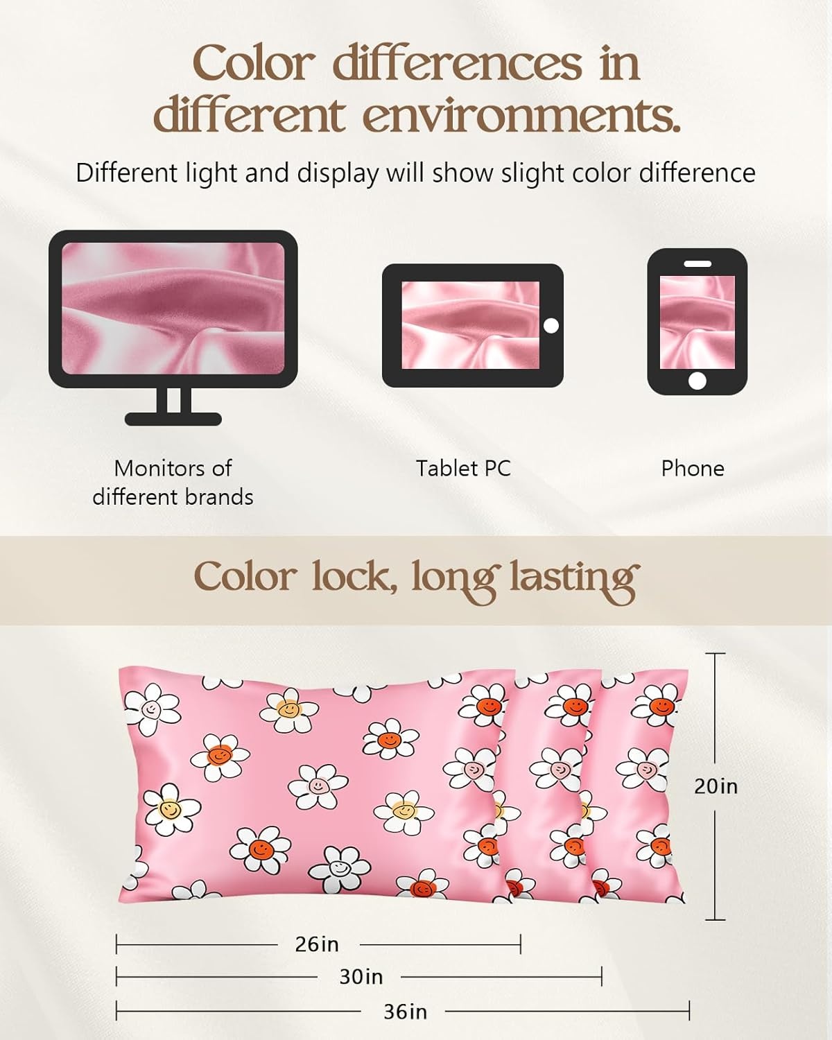 image:imageMiss Adola 2 Pack Mulberry Silk Pillowcase for Hair and Skin Standard Size 20 x 26 Inches with Hidden Zipper Watercolor Strawberry 19 Momme Soft Sleeping Silk Pillow Case for Women MomsPk Laugh Flower