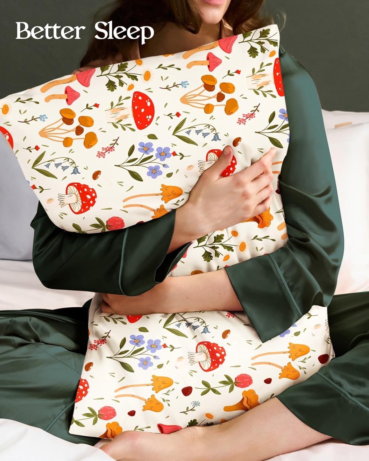 image:imageMiss Adola 2 Pack Mulberry Silk Pillowcase for Hair and Skin Standard Size 20 x 26 Inches with Hidden Zipper Watercolor Strawberry 19 Momme Soft Sleeping Silk Pillow Case for Women MomsFlowering Plants