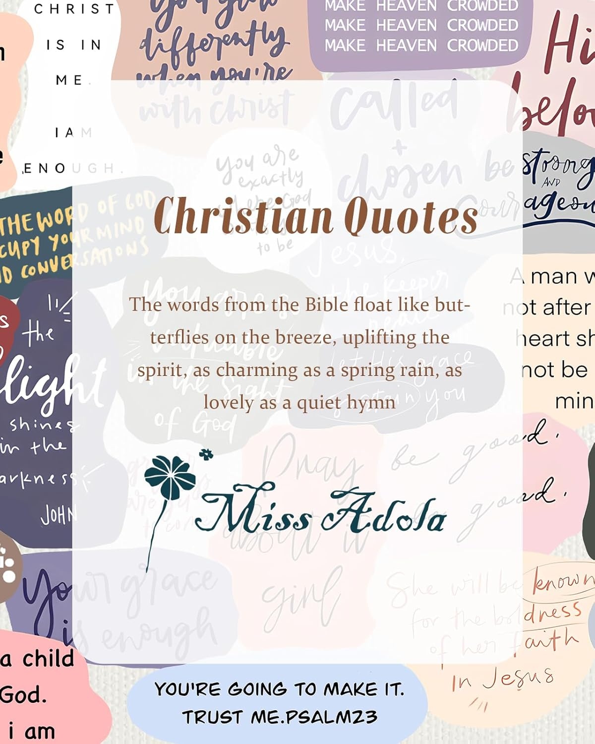 image:imageMiss Adola Aesthetic Heavy Canvas Tote Bag with Pocket for Women Cloth Gusseted Totes Bag with Pattern for ShoppingChristian Quotes