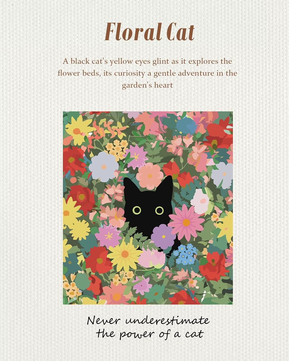 image:imageMiss Adola Aesthetic Heavy Canvas Tote Bag with Pocket for Women Cloth Gusseted Totes Bag with Pattern for ShoppingFloral Cat