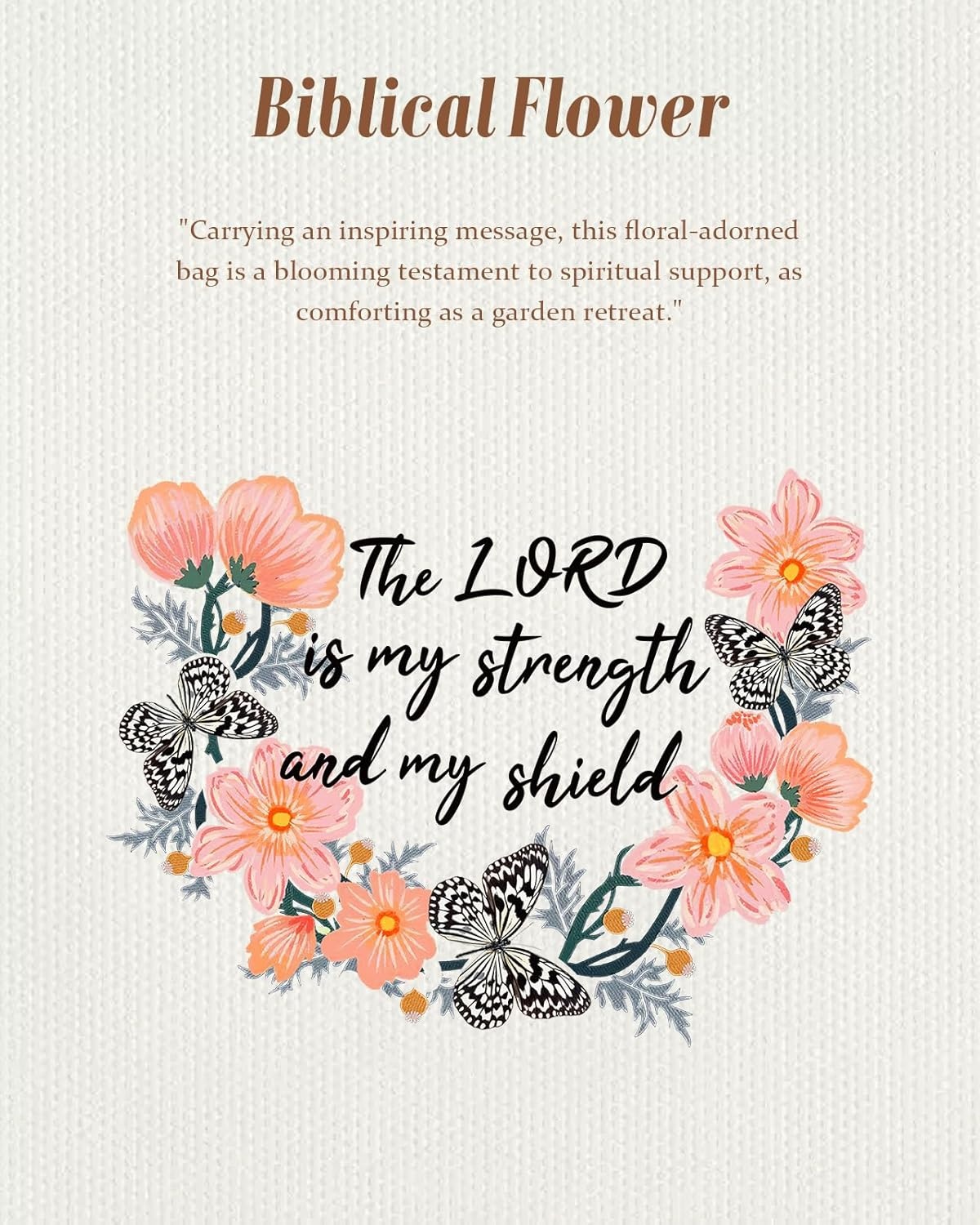 image:imageMiss Adola Large Canvas Tote Bag for Women with Zipper and Inner Pocket Aesthetic Cute Shoulder Bag for Shopping DailyFlower Biblical Texts