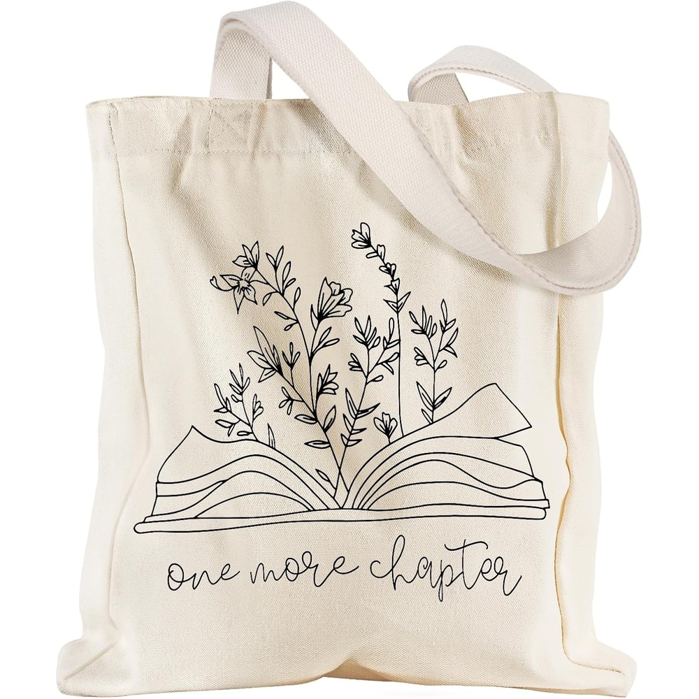 image:imageMiss Adola Aesthetic Heavy Canvas Tote Bag with Pocket for Women Cloth Gusseted Totes Bag with Pattern for ShoppingBookish Flower