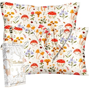 image:imageMiss Adola 2 Pack Mulberry Silk Pillowcase for Hair and Skin  Standard Size 20 x 26 Inches with Hidden Zipper Watercolor Strawberry 19 Momme Soft Sleeping Silk Pillow Case for Women MomsFlowering Plants