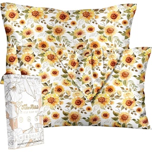 image:imageMiss Adola 2 Pack Mulberry Silk Pillowcase for Hair and Skin  Standard Size 20 x 26 Inches with Hidden Zipper Watercolor Strawberry 19 Momme Soft Sleeping Silk Pillow Case for Women MomsSunflower