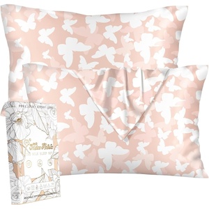 image:imageMiss Adola 2 Pack Mulberry Silk Pillowcase for Hair and Skin  Standard Size 20 x 26 Inches with Hidden Zipper Watercolor Strawberry 19 Momme Soft Sleeping Silk Pillow Case for Women MomsPk Butterfly