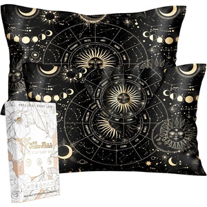 image:imageMiss Adola 2 Pack Mulberry Silk Pillowcase for Hair and Skin  Standard Size 20 x 26 Inches with Hidden Zipper Watercolor Strawberry 19 Momme Soft Sleeping Silk Pillow Case for Women MomsSun Moon