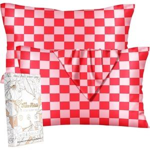 image:imageMiss Adola 2 Pack Mulberry Silk Pillowcase for Hair and Skin  Standard Size 20 x 26 Inches with Hidden Zipper Watercolor Strawberry 19 Momme Soft Sleeping Silk Pillow Case for Women MomsPk Check