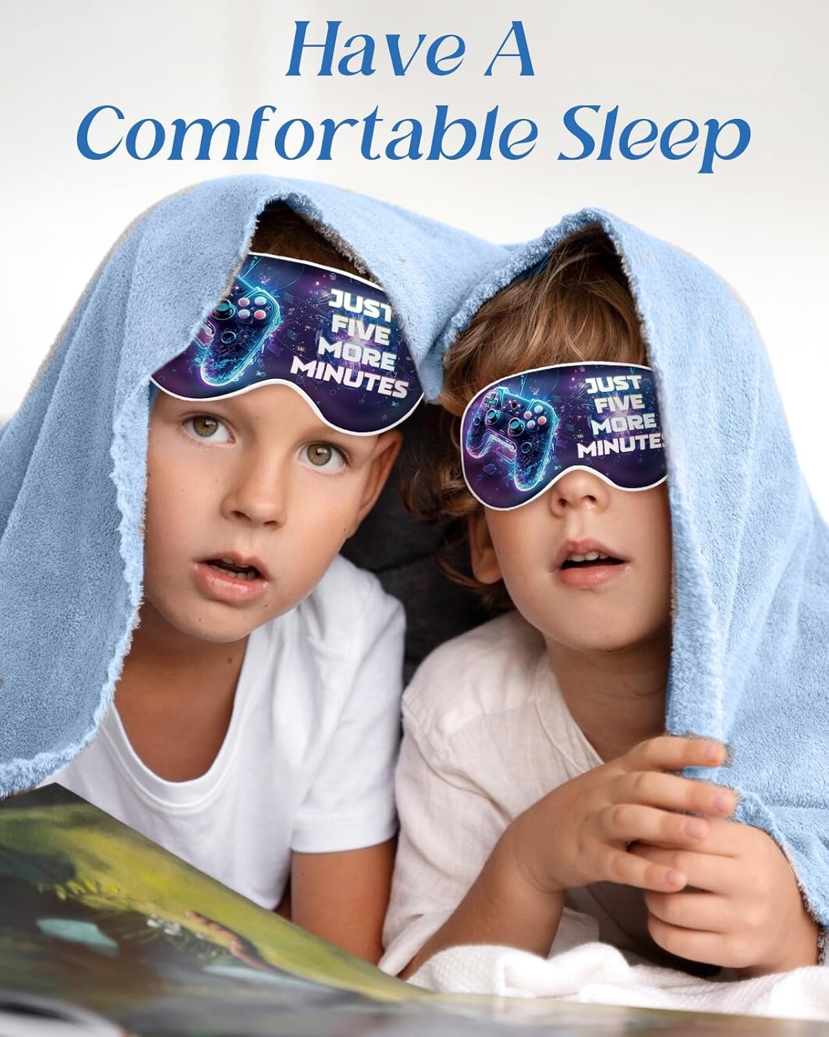 image:imageMiss Adola Kids Sleep Mask Silk Eye Mask for Kids Cute Cartoon Cool Kawaii Soft Smooth Lightweight Boys Girls Teens Sleeping Mask with Adjustable Straps UnicornGame Controller