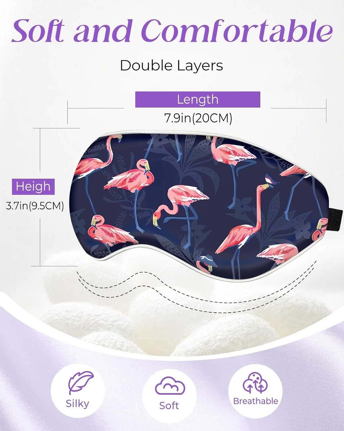 image:imageMiss Adola Sleep Mask for Kids Cute Kawaii Cartoon Silk Sleeping Mask with Adjustable Strap Soft Smooth Light Eye Mask for Sleeping Silk Kids Eye Cover for Boys Girls Teens Luminous Black CatsBlue Pk Flamingos