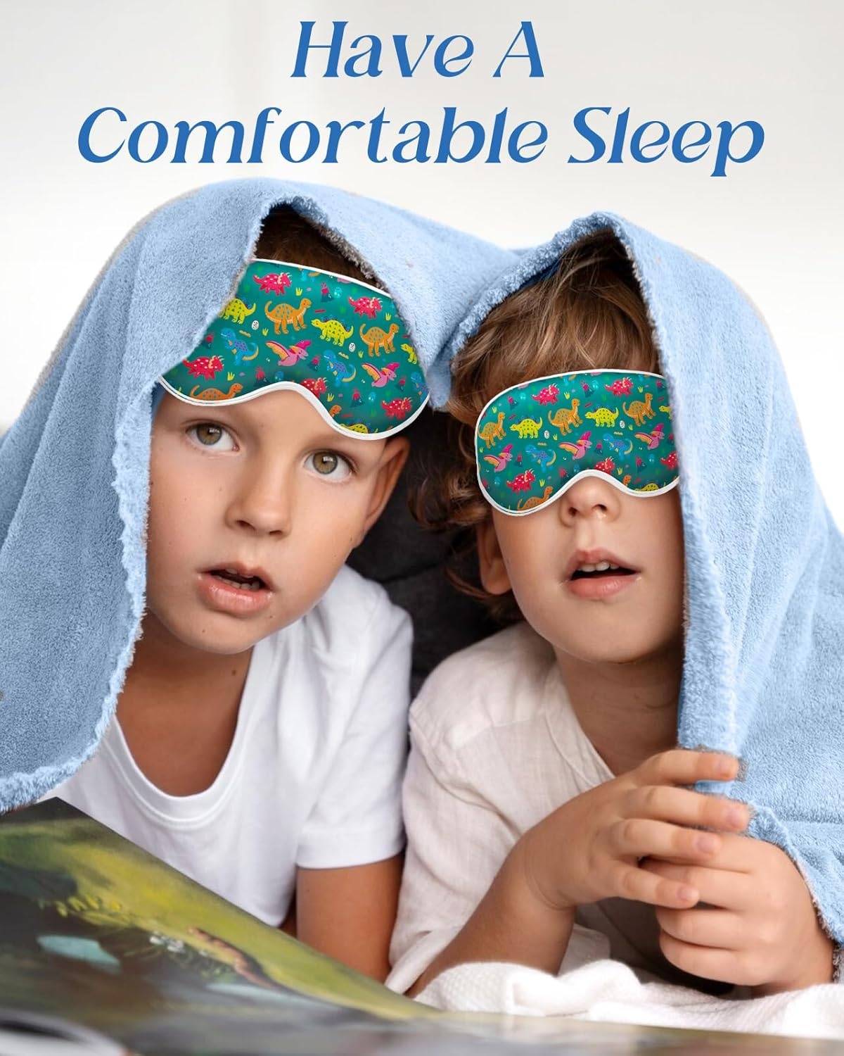 image:imageMiss Adola Sleep Mask for Kids Cute Kawaii Cartoon Silk Sleeping Mask with Adjustable Strap Soft Smooth Light Eye Mask for Sleeping Silk Kids Eye Cover for Boys Girls Teens Luminous Black CatsGreen Dinosaur
