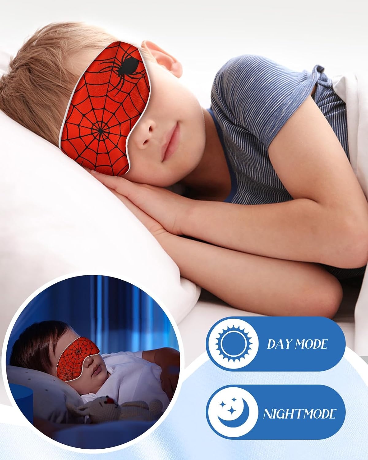 image:imageMiss Adola Sleep Mask for Kids Silk Eye Mask for Sleeping Cute Cartoon Kids Sleep Mask for Boys Girls Teens Soft Smooth Adjustable Straps Silk Kids Eye Cover Black DinosaurRed Zhizhu