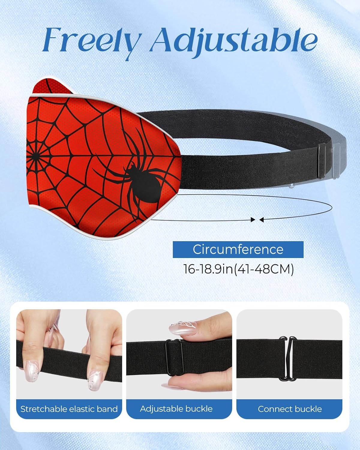 image:imageMiss Adola Sleep Mask for Kids Silk Eye Mask for Sleeping Cute Cartoon Kids Sleep Mask for Boys Girls Teens Soft Smooth Adjustable Straps Silk Kids Eye Cover Black DinosaurRed Zhizhu