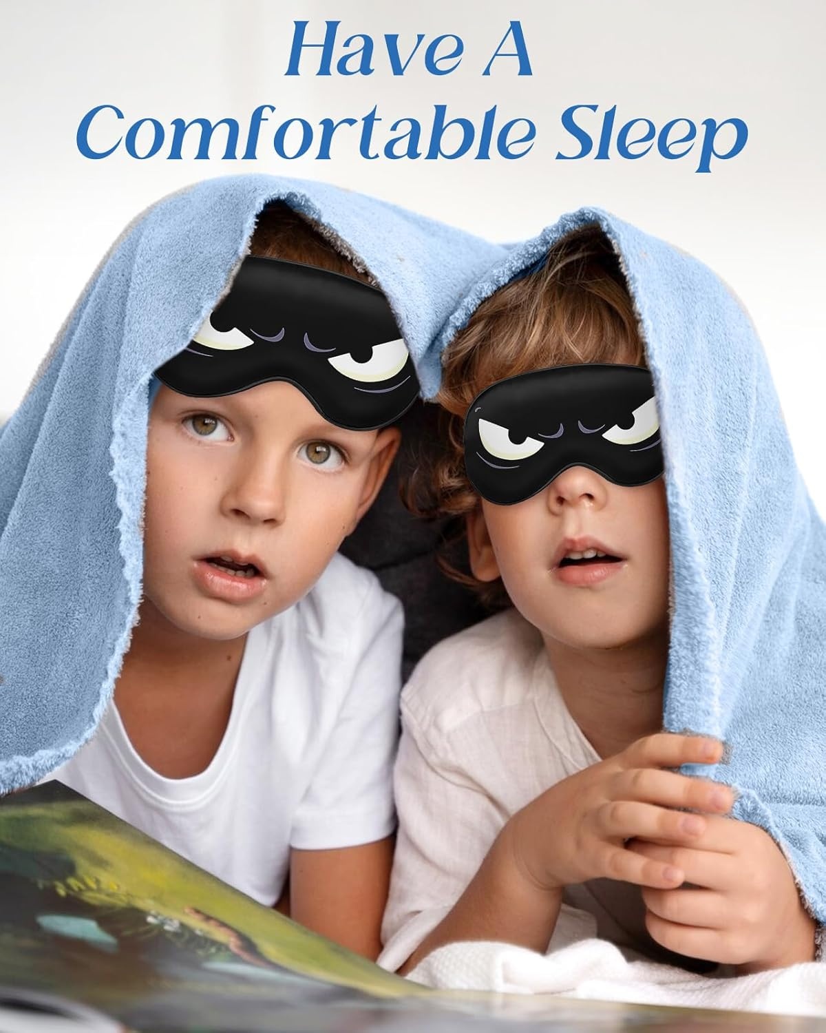 image:imageMiss Adola Sleep Mask for Kids Silk Eye Mask for Sleeping Cute Cartoon Kids Sleep Mask for Boys Girls Teens Soft Smooth Adjustable Straps Silk Kids Eye Cover Black DinosaurBlack White Eyes