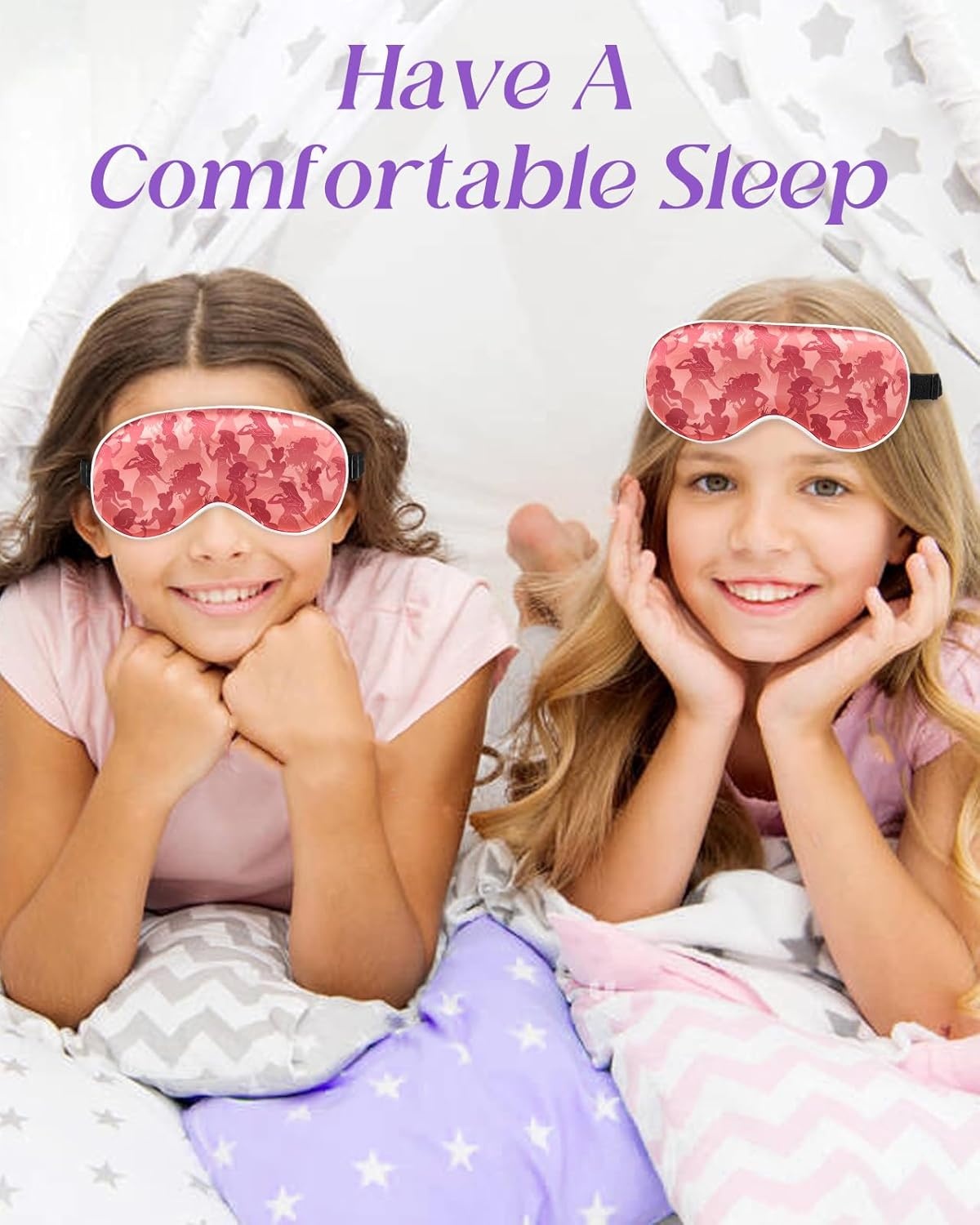 image:imageMiss Adola Sleep Mask for Kids Silk Eye Mask for Sleeping Cute Cartoon Kids Sleep Mask for Boys Girls Teens Soft Smooth Adjustable Straps Silk Kids Eye Cover Black DinosaurPrincess Shadow