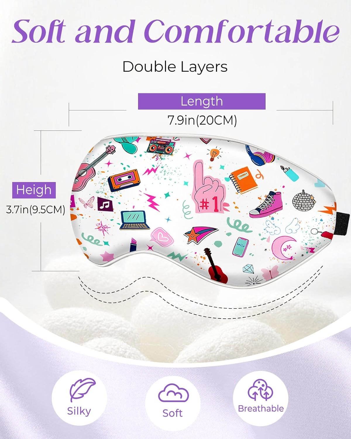 image:imageMiss Adola Sleep Mask for Kids Silk Eye Mask for Sleeping Cute Cartoon Kids Sleep Mask for Boys Girls Teens Soft Smooth Adjustable Straps Silk Kids Eye Cover Black DinosaurTl Element
