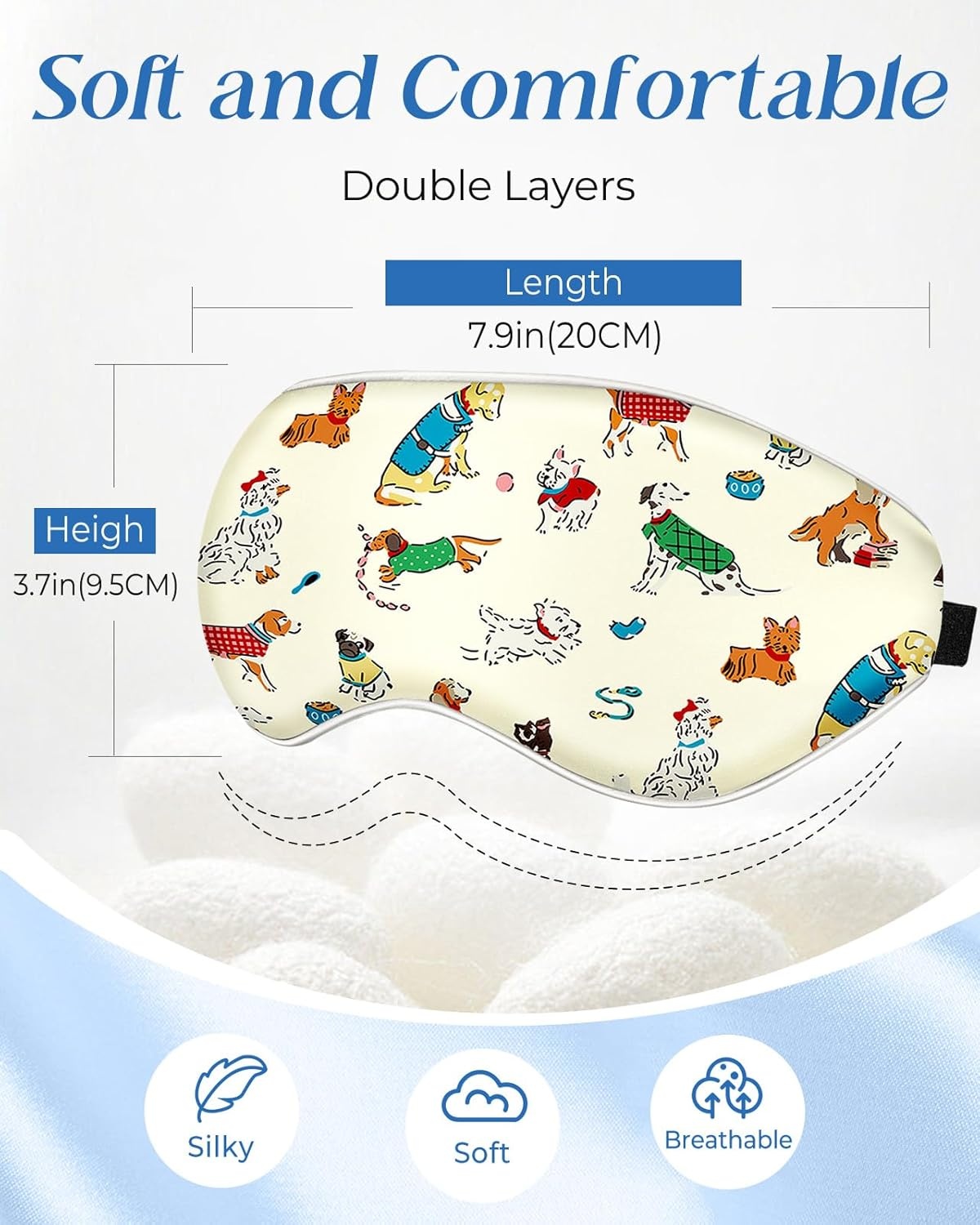 image:imageMiss Adola Sleep Mask for Kids Silk Eye Mask for Sleeping Cute Cartoon Kids Sleep Mask for Boys Girls Teens Soft Smooth Adjustable Straps Silk Kids Eye Cover Black DinosaurCartoon Puppy