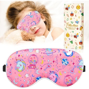 image:imageMiss Adola Sleep Mask for Kids  Cute Kawaii Cartoon Silk Sleeping Mask with Adjustable Strap Soft Smooth Light Eye Mask for Sleeping Silk Kids Eye Cover for Boys Girls Teens Luminous Black CatsIce Cream Planet