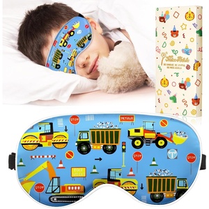 image:imageMiss Adola Sleep Mask for Kids  Cute Kawaii Cartoon Silk Sleeping Mask with Adjustable Strap Soft Smooth Light Eye Mask for Sleeping Silk Kids Eye Cover for Boys Girls Teens Luminous Black CatsBlue Work Truck