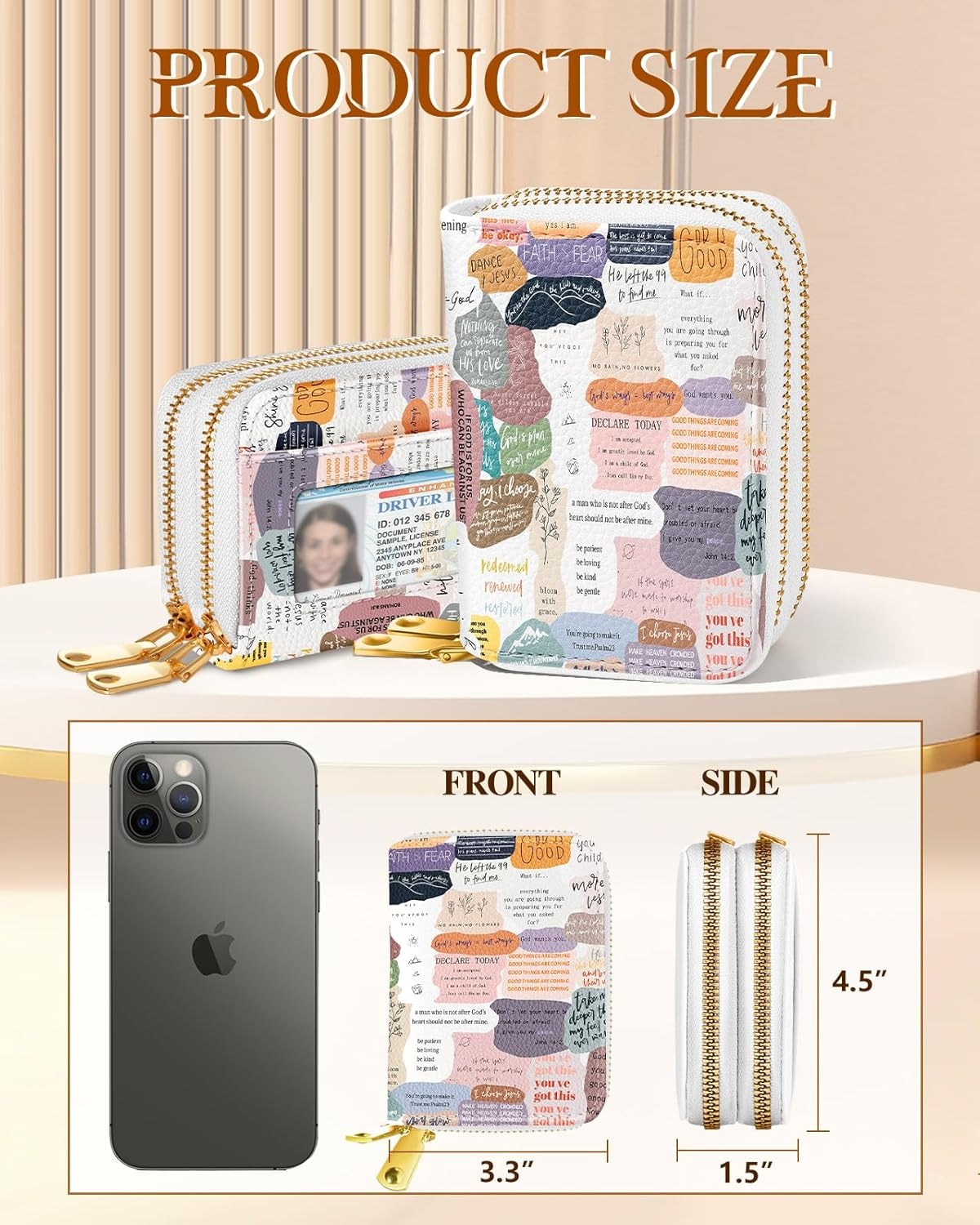 image:imageMiss Adola Credit Card Holder for Women RFID Women Wallet Leather Card Wallet for Ladies Girls Female Aesthetic Cute Wallet with Card Slots Coin Cash Zipper Purse amp ID Window Collage TextCollage Text