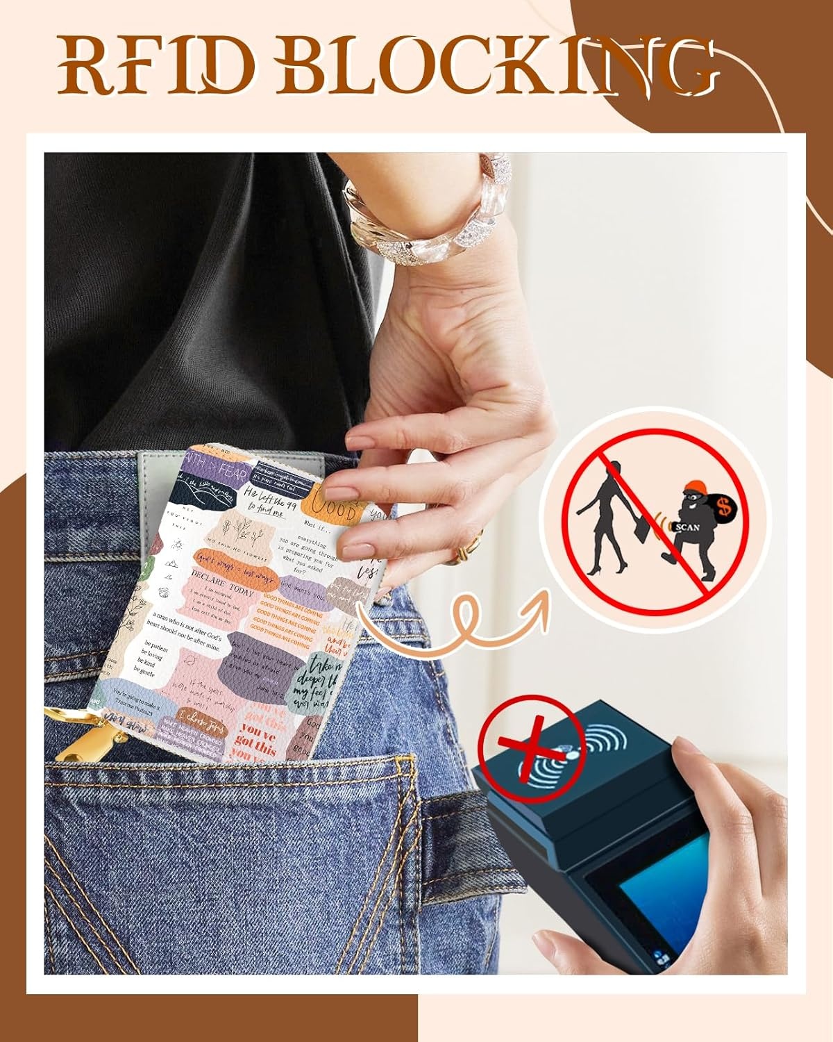 image:imageMiss Adola Credit Card Holder for Women RFID Women Wallet Leather Card Wallet for Ladies Girls Female Aesthetic Cute Wallet with Card Slots Coin Cash Zipper Purse amp ID Window Collage TextCollage Text