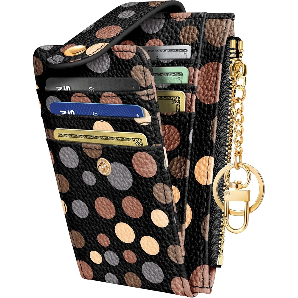 image:imageMiss Adola Cute Card Wallet Women Small Wallets with Keychain Jihe RFID Credit Cardholder Aesthetic Fashion Design Coin Purse for Female Ladies Teen GirlsJihe