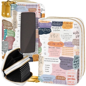 image:imageMiss Adola Credit Card Holder for Women  RFID Women Wallet Leather Card Wallet for Ladies Girls Female Aesthetic Cute Wallet with Card Slots Coin Cash Zipper Purse amp ID Window Collage TextCollage Text