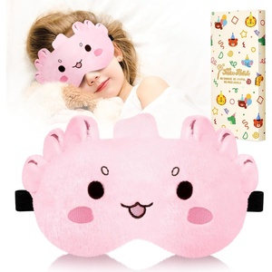 image:imageMiss Adola Sleep Mask for Kids  Cute Cartoon Plush Fuffy Sleeping Eye Cover Dinosaur Kawaii Soft Eyeshade with Adjustable Strap Animal Eye Blindfold for Kids Girls Boys TeensPink Dinosaur