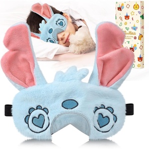 image:imageMiss Adola Sleep Mask for Kids  Cute Cartoon Plush Fuffy Sleeping Eye Cover Dinosaur Kawaii Soft Eyeshade with Adjustable Strap Animal Eye Blindfold for Kids Girls Boys TeensBlue Eyes
