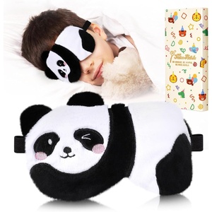 image:imageMiss Adola Sleep Mask for Kids  Cute Cartoon Plush Fuffy Sleeping Eye Cover Dinosaur Kawaii Soft Eyeshade with Adjustable Strap Animal Eye Blindfold for Kids Girls Boys TeensPanda