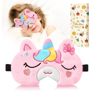 image:imageMiss Adola Sleep Mask for Kids  Cute Cartoon Plush Fuffy Sleeping Eye Cover Dinosaur Kawaii Soft Eyeshade with Adjustable Strap Animal Eye Blindfold for Kids Girls Boys TeensBow Tie Unicorn