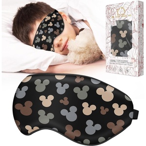 image:imageMiss Adola Sleep Mask for Kids  Silk Eye Mask for Sleeping Cute Cartoon Kids Sleep Mask for Boys Girls Teens Soft Smooth Adjustable Straps Silk Kids Eye Cover Geometric Miqi