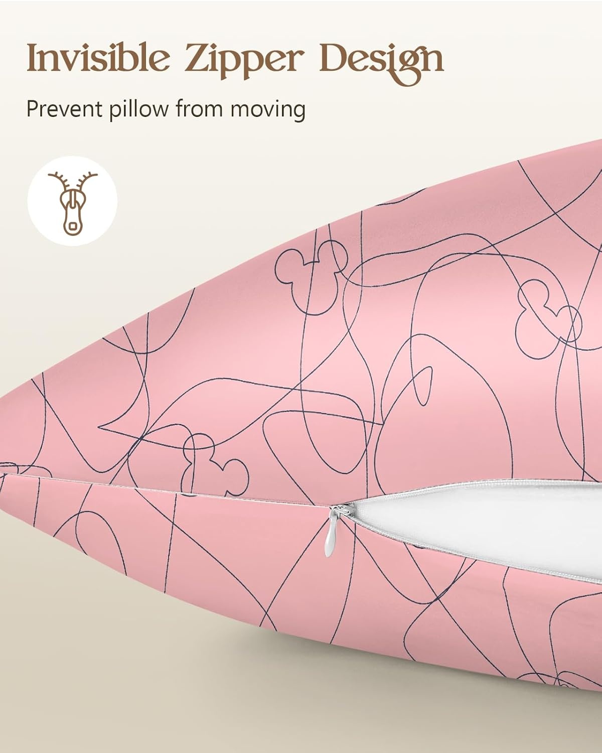 image:imageMiss Adola 2 Pack Silk Pillowcase Standard Size 20 x 26 Inch Silky Pillow Case for Hair and Skin Soft Cute Aesthetic Bed Sleeping Pillow Cover with Zipper for Women Line Miqi
