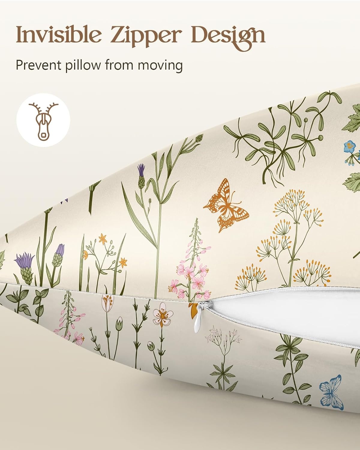 image:imageMiss Adola 2 Pack Silk Pillowcases 20x26 Inch Standard Size Silk Pillow Cases with Hidden Zipper for Women Lady Smooth Soft Breathable Cooling Design Pillowcases for Hair and Skin Green LeafLeaf Flower