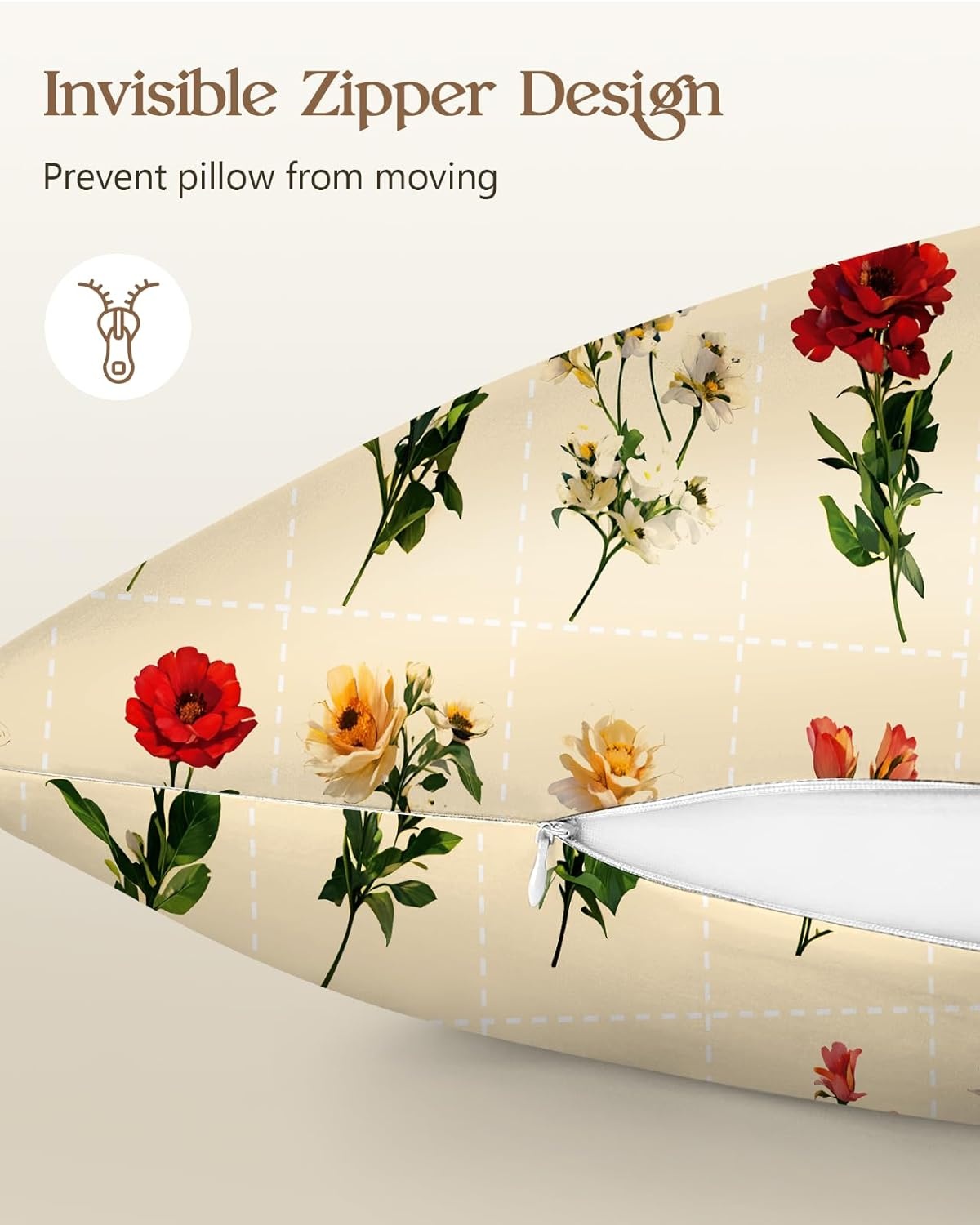 image:imageMiss Adola 2 Pack Silk Pillowcases Standard Size 20 x 26 Inch Silky Pillow Cases for Hair and Skin Soft Smooth Cooling Aesthetic Bed Sleeping Pillow Covers with Zipper for Women Green ArtFlorets Variety