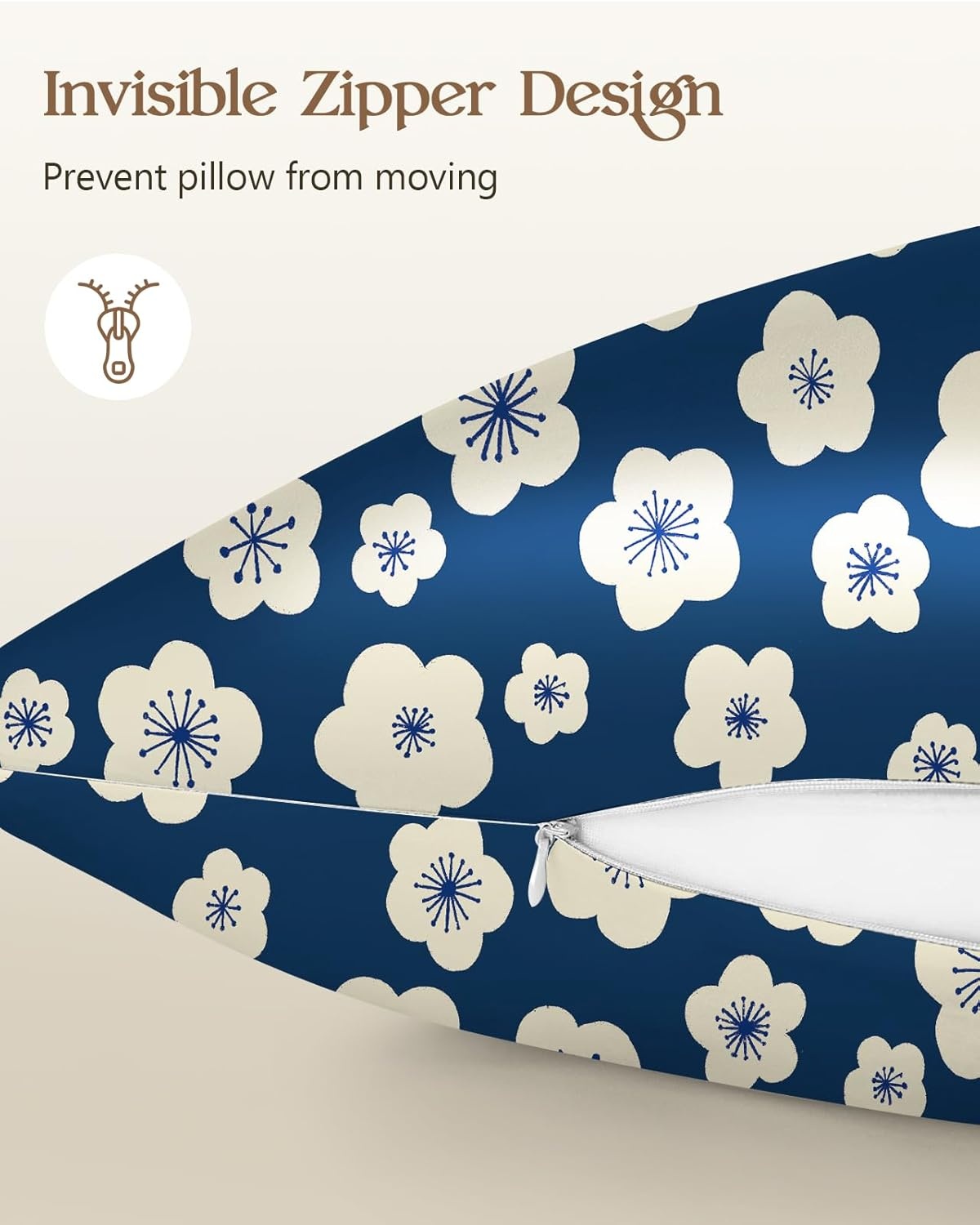 image:imageMiss Adola 2 Pack Silk Pillowcases Standard Size 20 x 26 Inch Silky Pillow Cases for Hair and Skin Soft Smooth Cooling Aesthetic Bed Sleeping Pillow Covers with Zipper for Women Green ArtBlue White Flowers